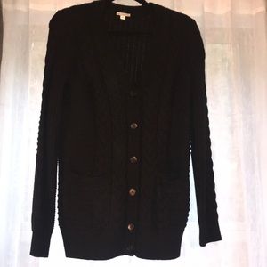 Balck Cable Knit GAP cardigan
